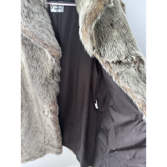 SCANDINAVIAN FOX FAUX FUR Unisex COAT NEW XL VINTAGE - Picture 16 of 16